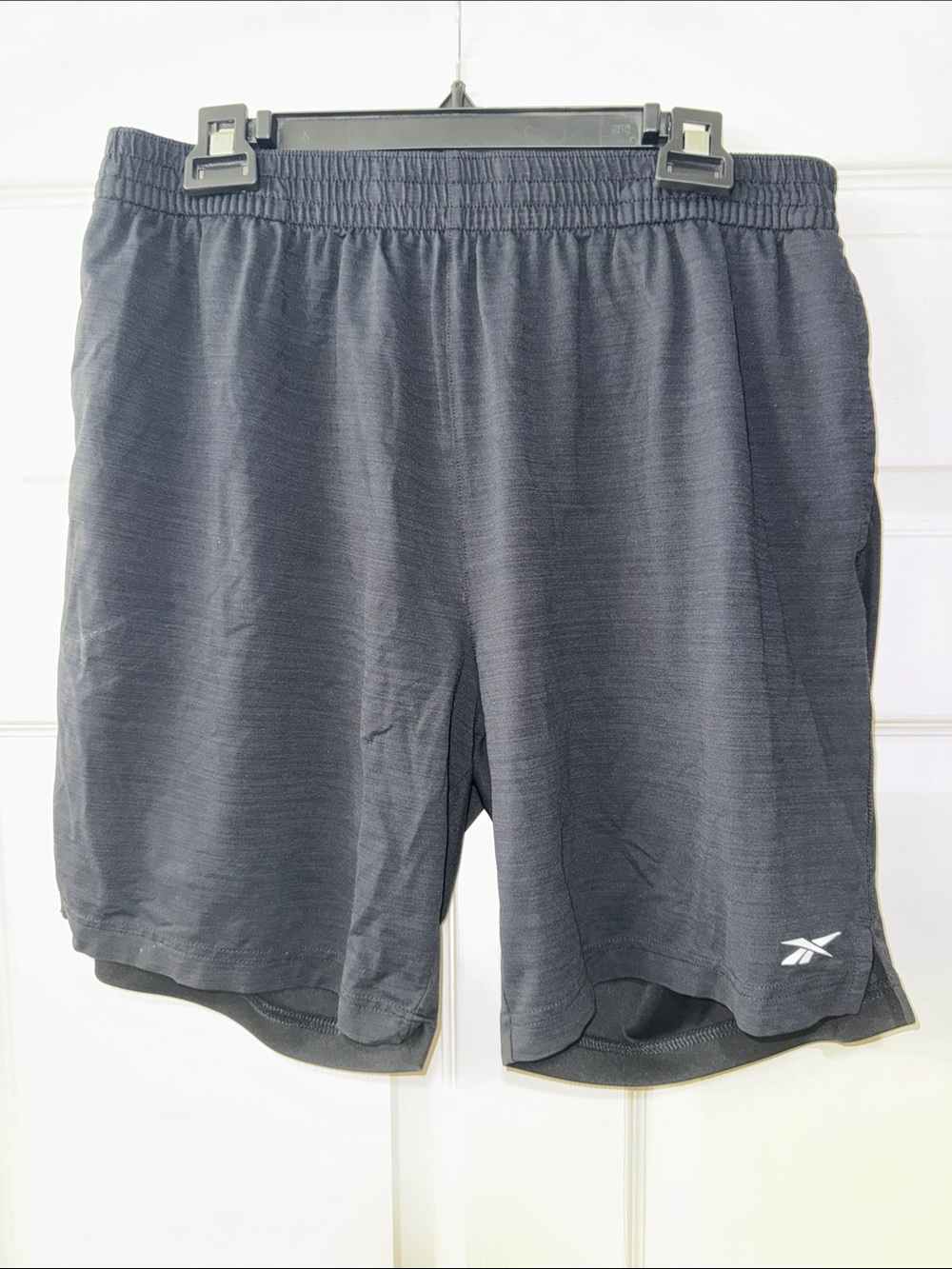 RBX Black Men's Athletic Shorts Large with Logo Stretch Performance Activewear